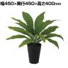 観葉植物 人工樹木 フェイクグリーン 造花 タニワタリ 高さ400mm 鉢:SA-4(BK) 卓上