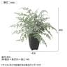 観葉植物 人工樹木 フェイクグリーン 造花 プテリス 高さ400mm 鉢:Pスクエア(BK) 卓上-5