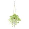 観葉植物 人工樹木 フェイクグリーン 造花 ライムアイビー 鉢:HP-15(WH) ハンギング植栽 ハンギングポット 吊り下げポット 高さ750mm-19