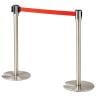 【2台セット】ベルトパーテーション ポールパーテーション ステンレス 直径355×高さ885mm スタッキングタイプ 自動ロック ベルト減速 イベント エントランス-19