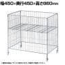 ワイヤーワゴン セールワゴン 投げ込みワゴン 陳列什器 ネットワゴン バスケット 商品陳列 クローム キャスター付き 幅450×奥行450×高さ860mm 折りたたみ可能 店頭用 催事
