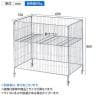 ワイヤーワゴン セールワゴン 投げ込みワゴン 陳列什器 ネットワゴン バスケット 商品陳列 クローム キャスター付き 幅600×奥行350×高さ860mm 折りたたみ可能 店頭用 催事-5