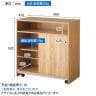 木製カウンター 移動式 作業台 受付台 受付カウンター ハイカウンター レジカウンター キャスター付き 収納 引き違い扉付き ラスティック柄 幅900×奥行450×高さ920mm 接客-7