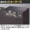 ショーケース付きレジ台 引き戸型 レジカウンター 受付台 受付カウンター 配線キャップ付き コンセント 幅1200×奥行600×高さ900mm 接客-3
