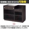 ショーケース付きレジ台 引き戸型 レジカウンター 受付台 受付カウンター 配線キャップ付き コンセント 幅1200×奥行600×高さ900mm 接客-5