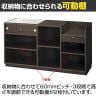 ショーケース付きレジ台 引き戸型 レジカウンター 受付台 受付カウンター 配線キャップ付き コンセント 幅1675×奥行600×高さ900mm 接客-5