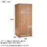 木製フィッティングルーム ドアタイプ 照明なし 鍵付き 鏡付き 試着室 更衣室 防炎 ラスティック柄 幅900×奥行900×高さ2100mm-5
