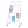 カタログスタンド マガジンスタンド マガジンラック パンフレットスタンド チラシスタンド ホワイト キャスター付き スチール製 A4 3列10段 業務用 受付 移動式-19