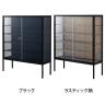 ラテラルショーケース コレクションケース 鍵付き 脚付き 店舗什器 収納 業務用 展示用 店頭用 幅1254×奥行419×高さ1500mm スチール棚板4枚 ガラス引き戸 JIS規格-1
