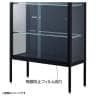 ラテラルショーケース コレクションケース 鍵付き 脚付き 店舗什器 収納 業務用 展示用 店頭用 幅1254×奥行419×高さ1800mm スチール棚板4枚 ガラス引き戸 JIS規格-10