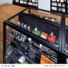 ラテラルショーケース コレクションケース 鍵付き 脚付き 店舗什器 収納 業務用 展示用 店頭用 幅1254×奥行419×高さ1800mm スチール棚板4枚 ガラス引き戸 JIS規格-5