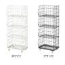 ジャンブルバスケット 強化型 4段 ワイドタイプ キャスター付き セールワゴン 陳列什器 ネットワゴン スチールラック 商品陳列 幅588mm-1