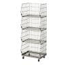ジャンブルバスケット 強化型 4段 ワイドタイプ スチールクリア キャスター付き セールワゴン 陳列什器 ネットワゴン スチールラック 商品陳列 幅588mm-19