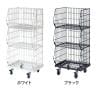 高機能型ジャンブルバスケット 3段 直径75mmキャスター付き セールワゴン 陳列什器 ネットワゴン バスケット スチールラック 商品陳列 幅544mm-1