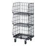 高機能型ジャンブルバスケット 3段 直径75mmキャスター付き セールワゴン 陳列什器 ネットワゴン バスケット スチールラック 商品陳列 幅544mm-19