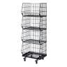 高機能型ジャンブルバスケット 4段 直径75mmキャスター付き セールワゴン 陳列什器 ネットワゴン バスケット スチールラック 商品陳列 幅544mm-19