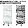 高機能型ジャンブルバスケット 3段 直径100mmキャスター付き セールワゴン 陳列什器 ネットワゴン バスケット スチールラック 商品陳列 幅384mm