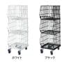 高機能型ジャンブルバスケット 3段 直径100mmキャスター付き セールワゴン 陳列什器 ネットワゴン バスケット スチールラック 商品陳列 幅384mm-1