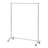 重量用ハンガーラック 1段 コートハンガー キャスター付き スチール製 幅1290×奥行450×高さ1060～1620mm 業務用 アパレル 店舗什器 陳列什器 クローム-19