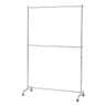 重量用ハンガーラック 2段 コートハンガー キャスター付き スチール製 幅1290×奥行450×高さ1500～2130mm 業務用 アパレル 店舗什器 陳列什器 クローム-19