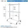 大型ダブルハンガーラック 2段 コートハンガー キャスター付き スチール製 幅1500×奥行850×高さ2150mm 業務用 アパレル 倉庫 店舗什器 陳列什器-1