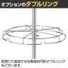 回転袋物掛け 2段 バック掛け 回転什器 陳列什器 回転ラック 回転スタンド キャスター付き 直径484mm 業務用 店頭用 アパレル 雑貨-4