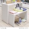 コの字テーブル ショーテーブル 木製 エンド什器 販促 洋服置き場 幅820×奥行450×高さ450mm 業務用 店頭用 店舗什器 陳列什器 アパレル 雑貨 接客-3