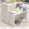 コの字テーブル ショーテーブル ラスティック柄 木製 エンド什器 販促 幅820×奥行450×高さ450mm 業務用 店頭用 店舗什器 陳列什器 アパレル 雑貨 接客-2