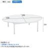 オーバルテーブル ディスプレイテーブル 木製天板(ホワイト) ホワイト脚 幅1200×奥行900×高さ350mm 業務用 店頭用 店舗什器 陳列什器 アパレル 雑貨-2