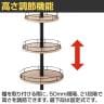 ラウンドタワー什器 4段 ディスプレイテーブル 木製 キャスター付き 直径450mm 業務用 店頭用 店舗什器 陳列什器 アパレル 雑貨-3