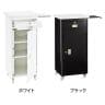 スチール製作業台 スリム型 スライド棚付き 扉付き レジ台 カウンター キャスター付き 幅450×奥行400×高さ970mm 業務用 店頭用 店舗什器 コンパクト-1