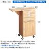 木製作業台 ラスティック柄 片側天板タイプ 収納付き 鍵付き レジ台 カウンター キャスター付き 幅800×奥行400×高さ940mm 業務用 店頭用 店舗什器-5