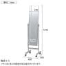 スチールミラー 鏡 スタンドミラー クローム キャスター付き 全身 姿見 幅400×奥行400×高さ1540mm 鏡厚さ5mm 業務用 店頭用 店舗什器 アパレル 雑貨 試着室-3