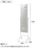 スチールミラー 鏡 スタンドミラー キャスター付き 全身 姿見 幅400×奥行400×高さ1540mm 鏡厚さ5mm 業務用 店頭用 店舗什器 アパレル 雑貨 試着室-4