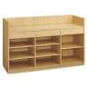 レジカウンター 受付カウンター 会計カウンター 木製 三方枠タイプ 6分割 引き出し 店舗什器 接客 幅1800×奥行600×高さ1100mm-19