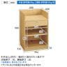 レジスタンド 受付カウンター 会計カウンター 木製 三方枠タイプ ラスティック柄 引き出し 店舗什器 接客 業務用 幅600×奥行600×高さ900mm-2