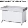 平台ワゴン ホワイト キャスター付き セールワゴン 陳列什器 2way 折りたたみ可能 販売台 店舗什器 テーブル 商品陳列 幅1200×奥行750×高さ800mm 業務用 店頭用