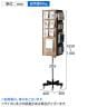 4面回転有孔パネル什器 ラスティック柄 回転什器 陳列什器 回転ラック 回転スタンド 高さ調節可能 ポストカード什器 業務用 店舗 雑貨 書店 本屋-1