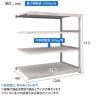【追加/増設用】TRUSCO スチールラック M5型中量棚 オープンラック 幅1200×奥行471×高さ1200mm 4段 連結 免震樹脂ベース付き 日本製 ネオグレー-6
