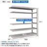 【追加/増設用】TRUSCO スチールラック M5型中量棚 オープンラック 幅1800×奥行571×高さ1200mm 6段 連結 免震樹脂ベース付き 日本製 ネオグレー-6