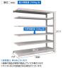 【追加/増設用】TRUSCO スチールラック M5型中量棚 オープンラック 幅1800×奥行721×高さ2100mm 6段 連結 免震樹脂ベース付き 日本製 ネオグレー-6