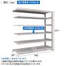 【追加/増設用】TRUSCO スチールラック M5型中量棚 オープンラック 幅900×奥行571×高さ2400mm 6段 連結 免震樹脂ベース付き 日本製 ネオグレー-6