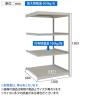 【追加/増設用】TRUSCO スチールラック 薄板ラック(棚板分割タイプ/耐荷重100kg) 幅1200×奥行595×高さ1500mm 4段連結 日本製 ネオグレー-4