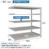 【追加/増設用】TRUSCO スチールラック 薄板ラック(棚板分割タイプ/耐荷重100kg) 幅1800×奥行595×高さ1500mm 5段連結 日本製 ネオグレー-4
