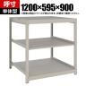 【本体】TRUSCO スチールラック 薄板ラック(棚板分割タイプ/耐荷重100kg) 幅1200×奥行595×高さ900mm 3段単体 日本製 ネオグレー