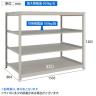【本体】TRUSCO スチールラック 薄板ラック(棚板分割タイプ/耐荷重100kg) 幅1500×奥行875×高さ1200mm 4段単体 日本製 ネオグレー-4