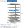 【追加/増設用】TRUSCO スチールラック 薄板ラック(棚板分割タイプ/耐荷重100kg) 幅1200×奥行875×高さ1500mm 7段連結 日本製 ネオグレー-4