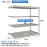 【追加/増設用】TRUSCO スチールラック 薄板ラック(棚板分割タイプ/耐荷重100kg) 幅1500×奥行595×高さ1500mm 4段連結 日本製 ネオグレー-4