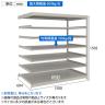 【追加/増設用】TRUSCO スチールラック 薄板ラック(棚板分割タイプ/耐荷重100kg) 幅1500×奥行595×高さ1500mm 7段連結 日本製 ネオグレー-4