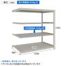 【追加/増設用】TRUSCO スチールラック 薄板ラック(棚板分割タイプ/耐荷重100kg) 幅1500×奥行875×高さ1500mm 4段連結 日本製 ネオグレー-4